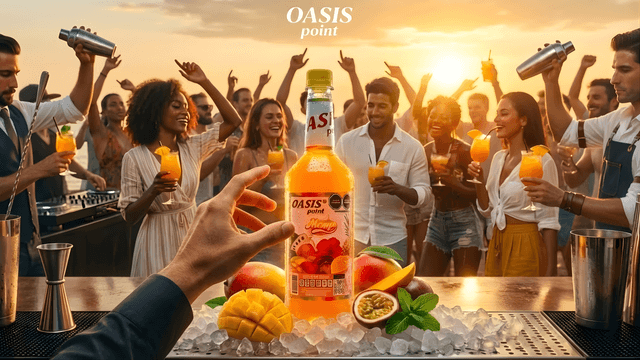 Coctelería profesional con productos Oasis Point